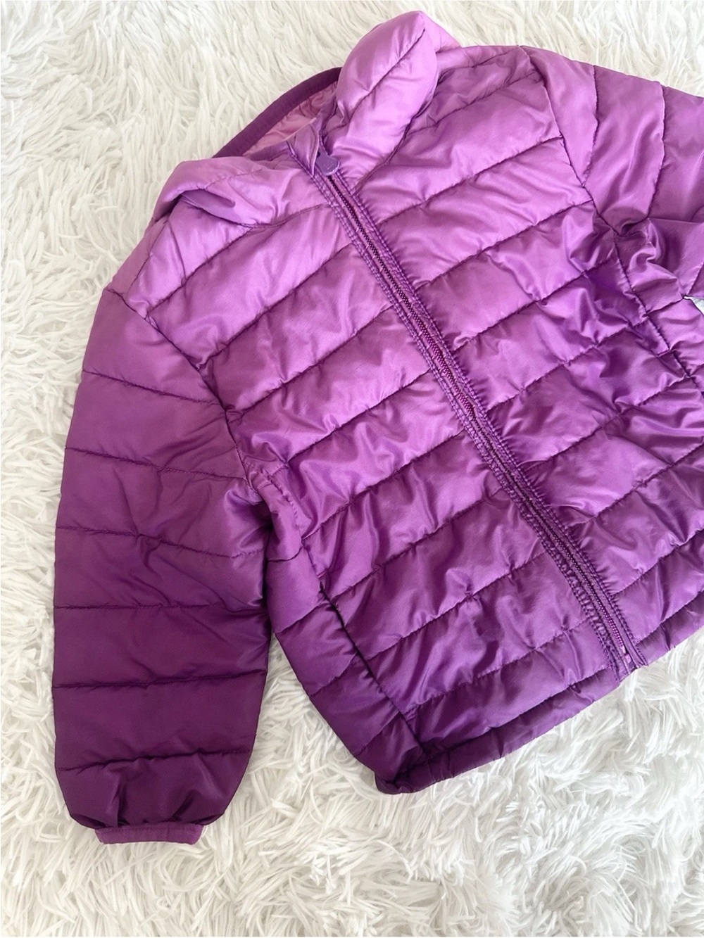 GAP Baby Vibrant Purple Lightweight Puffer Rain Jacket, 18-24 months